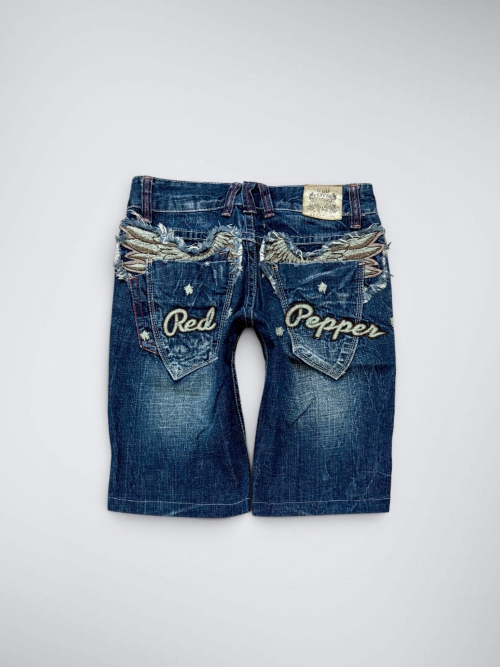 RARE VTG Red Pepper Gold Label Embroidered Angel Wing Jorts